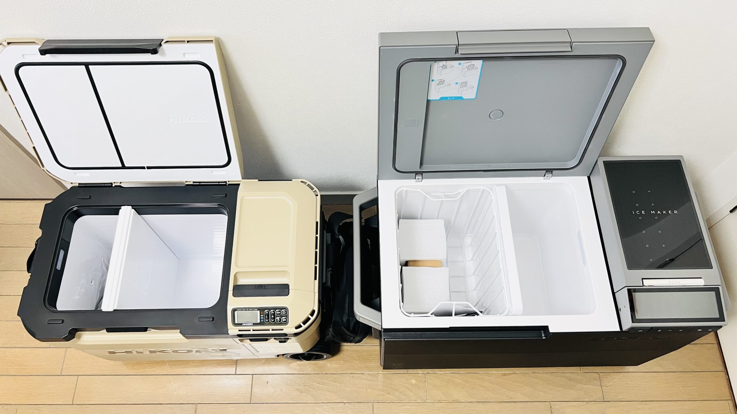 EcoFlow GLACIER ポータブル冷蔵庫とHiKOKI(ハイコーキ)コードレス冷温庫【25L】